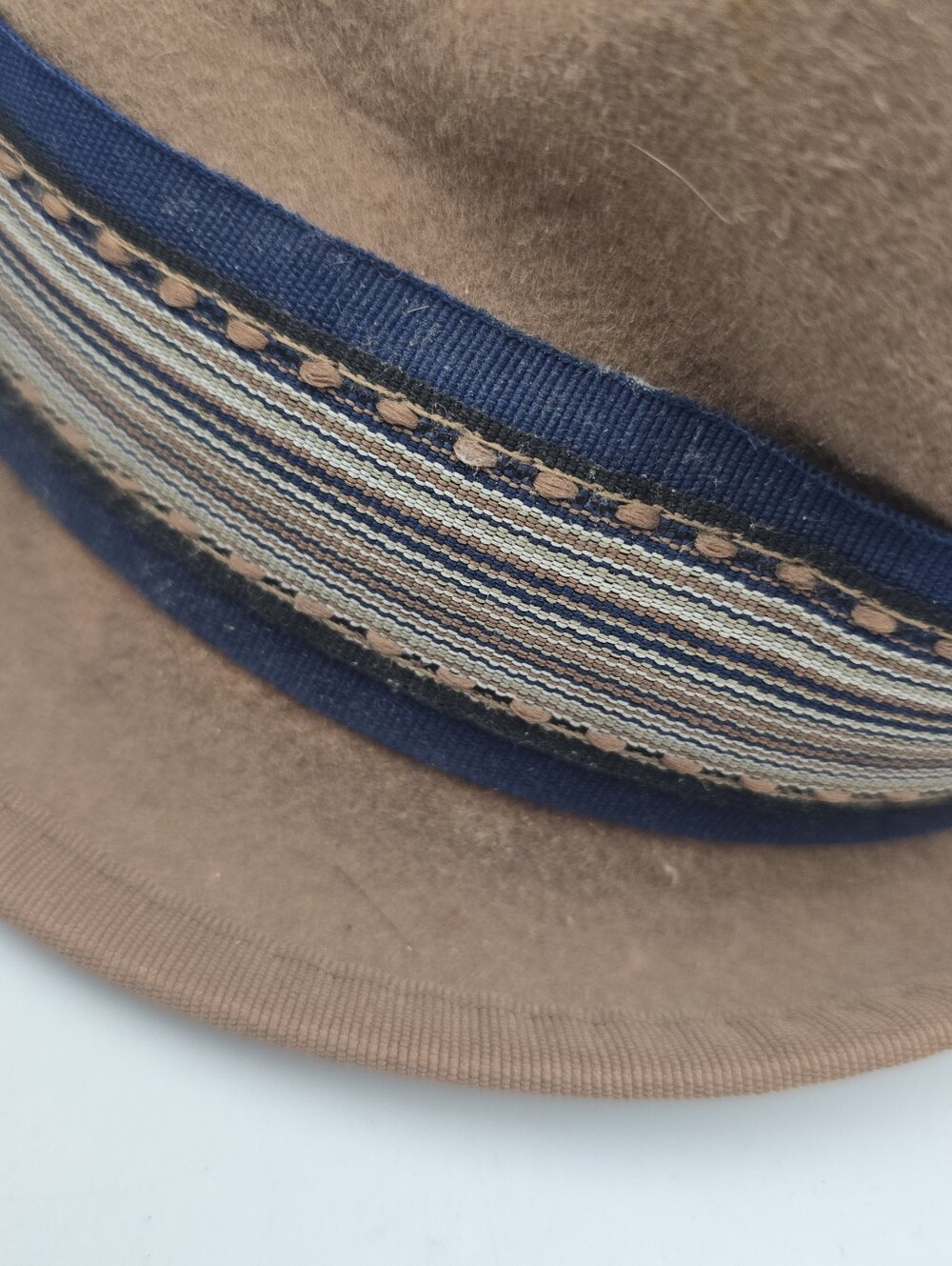 Carlos By Carlos Santana Wool Felt Trilby Fedora Brown Hat Size Medium - Picture 8 of 11
